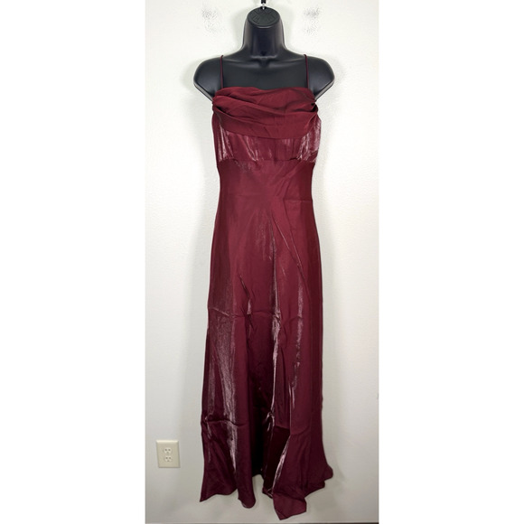 Y2K Betsy Adam Maxi Prom Slip Dress Gown w/ Train Fairy Goth Romantic Vtg, 10